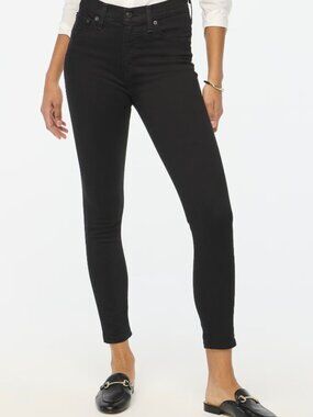 JCrew Factory Petite 9" mid-rise black skinny jean in signature stretch